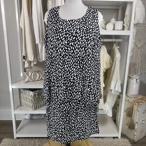 Chico's Women's Size 3 (large) tiered overlay sleeveless print dress #3003